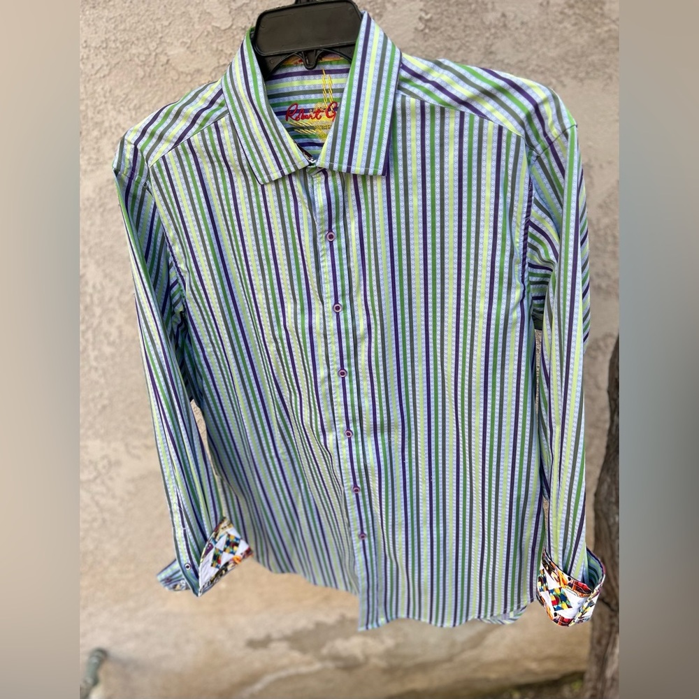 NW Robert Graham Knowledge Wisdom Truth Dress Shirt L